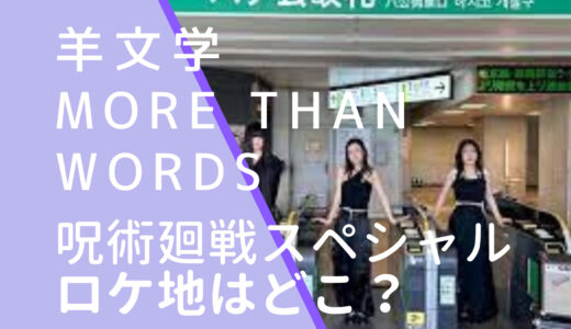 羊文学｜morethanwordsの呪術廻戦パフォーマンスロケ地は本当に渋谷駅？